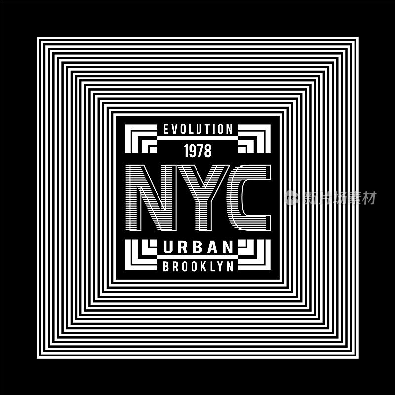 New York City typography design vector illustration for t shirt.